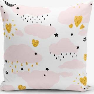 Povlak na polštář s příměsí bavlny Minimalist Cushion Covers Pink Clouds Modern, 45 x 45 cm
