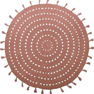 Starorůžový bavlněný ručně vyrobený koberec Nattiot Nila, ø 120 cm