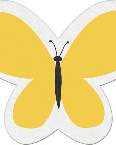 Žlutý dětský polštářek s příměsí bavlny Mike & Co. NEW YORK Pillow Toy Butterfly, 26 x 30 cm