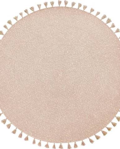 Světle růžový ručně vyrobený koberec Nattiot Heloise, ⌀ 140 cm