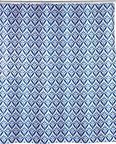 Modrý sprchový závěs Wenko Lorca, 180 x 200 cm