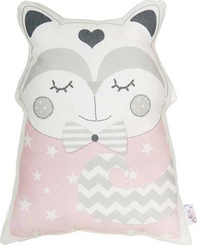 Růžový dětský polštářek s příměsí bavlny Mike & Co. NEW YORK Pillow Toy Smart Cat, 23 x 33 cm