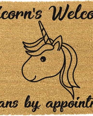Rohožka z přírodního kokosového vlákna Artsy Doormats Unicorns Welcome, 40 x 60 cm