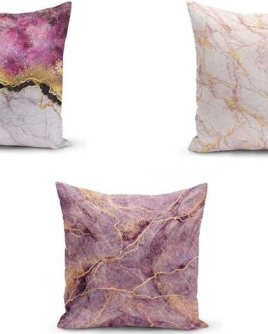 Sada 3 povlaků na polštáře Minimalist Cushion Covers Pinkie Cassie, 45 x 45 cm