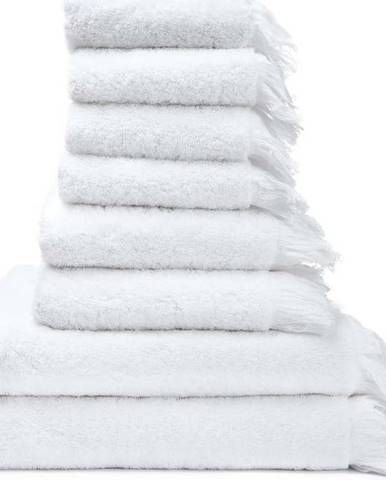 Sada 6 bílých ručníků a 2 osušek ze 100% bavlny Bonami