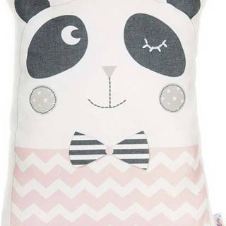Růžový dětský polštářek s příměsí bavlny Mike & Co. NEW YORK Pillow Toy Panda, 25 x 36 cm