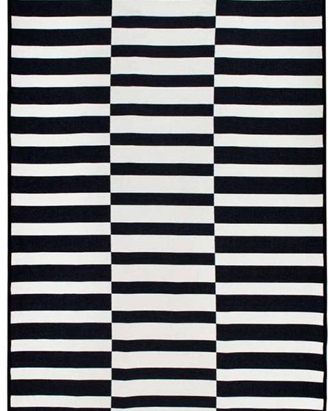 Cihan Bilisim Tekstil Černo-bílý oboustranný koberec Poros, 80 x 150 cm