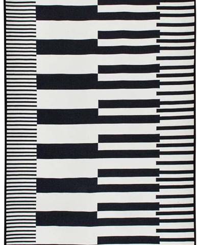 Černo-bílý oboustranný koberec Klotho, 80 x 150 cm