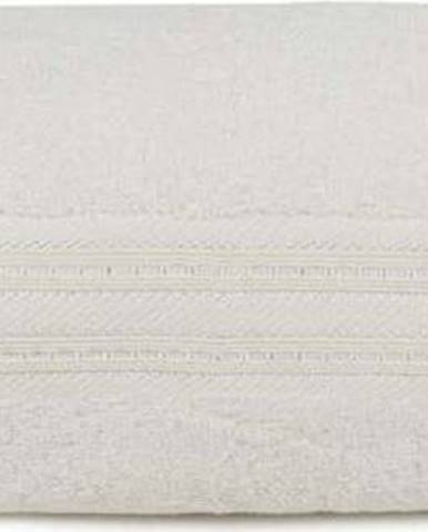 Krémová osuška z bavlny a bambusového vlákna Lavinya, 70 x 140 cm