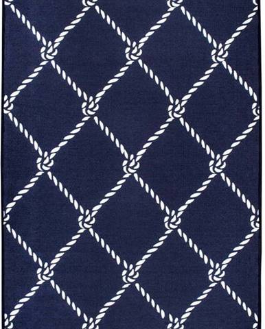 Modro-bílý oboustranný koberec Rope, 120 x 180 cm