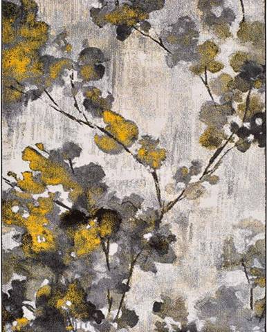 Žluto-šedý koberec Universal Bukit Mustard, 80 x 150 cm