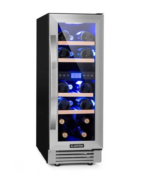 Klarstein Klarstein Vinovilla Duo 17, dvouzónová vinotéka, chladnička, 53l, 17 lahví, 3barevné LED osvětlení, skleněné dveře