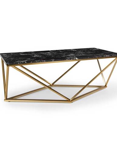 Besoa Black Onyx I, konferenční stolek, 110 x 42,5 x 55 cm (Š x V x H), mramor, zlatý/černý