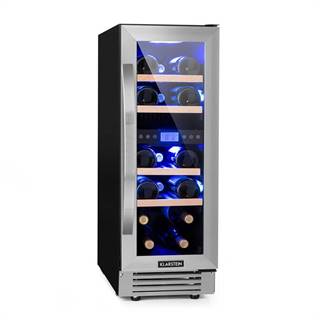 Klarstein Vinovilla Duo 17, dvouzónová vinotéka, chladnička, 53l, 17 lahví, 3barevné LED osvětlení, skleněné dveře