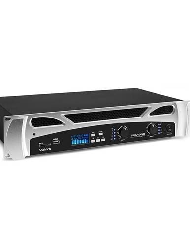 Vonyx VPA1000, PA zesilovač, 2 x 500 W, BT funkce, hudební přehrávač, LED, USB, SD