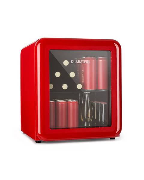 Klarstein PopLife, chladnička na nápoje, chladnička, 48 litrů, 0 - 10 °C, retro design, červená