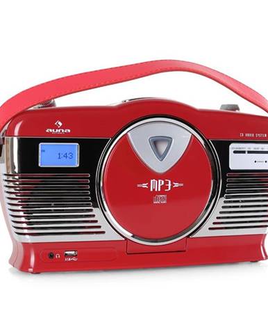 Auna RCD-70RE, retro rádio, FM, USB, CD, baterie