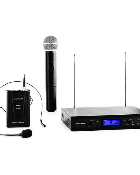 Auna Pro VHF-400 Duo 3, 2kanálová sada VHF bezdrátových mikrofonů, 1 x headset mikrofon + 1 x ruční mikrofon