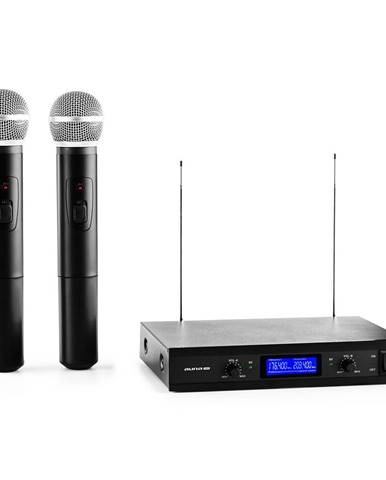 Auna Pro VHF-400 Duo 1, 2kanálová sada VHF bezdrátových mikrofonů, 1 x přijímač, 2 x ruční mikrofon