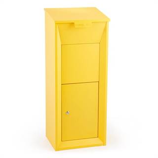 Waldbeck Postbutler Paketbox poštovní schránka na balíky stojící poštovní schránka žlutá