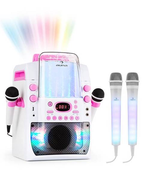 Auna Auna Kara Liquida BT růžová barva + DAZZLE mikrofonní sada, karaoke zařízení, mikrofon, LED osvětlení
