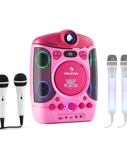 Auna Auna Kara Projectura pink + Dazzle Mic Set karaoke zařízení, mikrofon, LED osvětlení