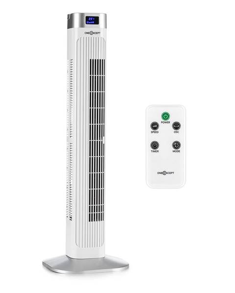 OneConcept Hightower 2 G, bílý, 50 W, sloupový ventilátor, stojanový ventilátor, časovač