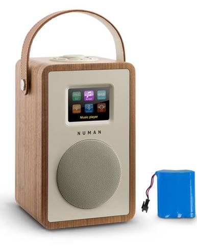 Numan Mini Two Design internetové rádio Wi-Fi DLNA bluetooth FM ořech včetně nabíjecí baterie