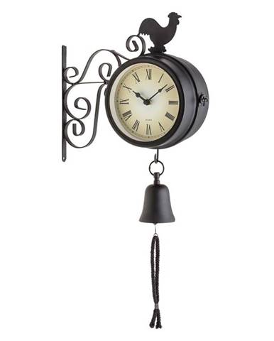 Blumfeldt Early Bird, nástěnné hodiny, zahradní hodiny, teploměr, 28 x 34 x 10 cm, zvon, retro