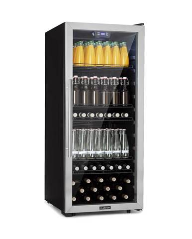 Klarstein Beersafe 7XL, chladnička, 242 litrů, 5 polic, panoramatické skleněné dveře, nerezová ocel