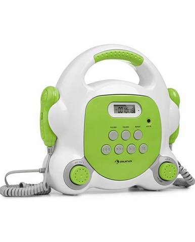 Auna Pocket Rocket BT, karaoke přehrávač, BT, USB port, MP3, 2x mikrofon, zelený