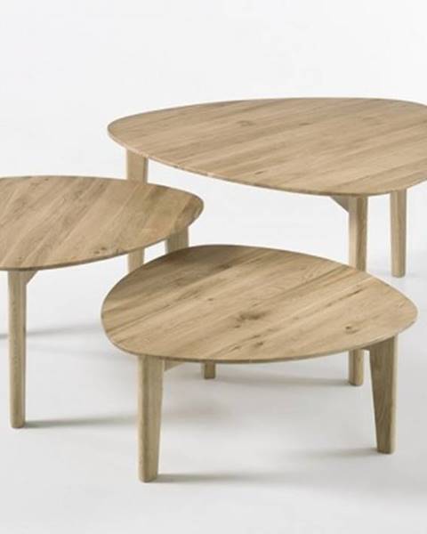 MC AKCENT Konfereční stolek - dřevěný konferenční stolek freda - set 3 kusů