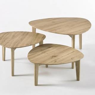 Konfereční stolek - dřevěný konferenční stolek freda - set 3 kusů