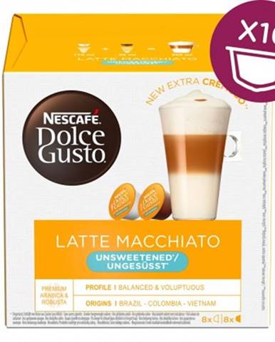 Kapsle, náplně kapsle nescafé dolce gusto latte macchiatto bez cukru, 16ks