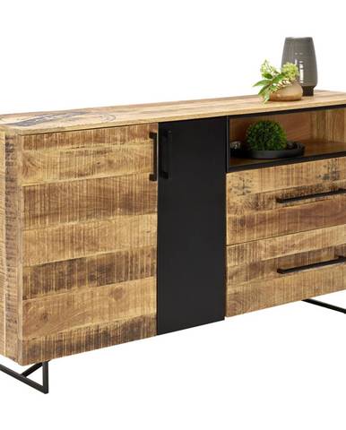 Ambia Home SIDEBOARD, mangové dřevo, přírodní barvy, černá, 160/84/37 cm