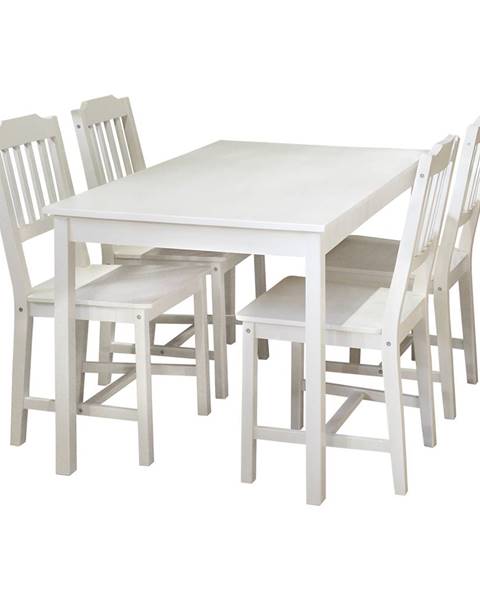 IDEA Nábytek Stůl + 4 židle 8849 bílý lak