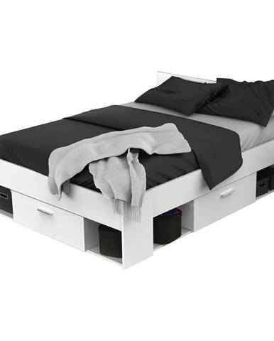 Multifunkční postel 140x190/200 CHICAGO perleťově bílá