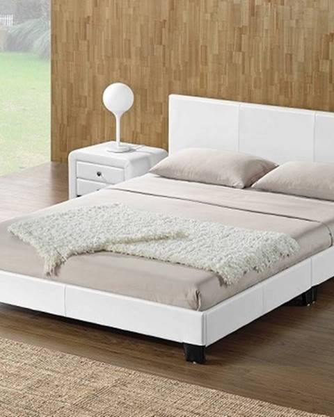 Smartshop DANETA čalouněná postel s roštem 180x200 cm, bílá