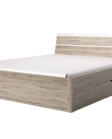 BETA postel 180x200 cm TYP 52, dub san remo světlý/bílá