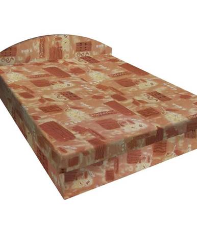 Čalouněná postel ÁJA 140x200 cm, hnědá látka