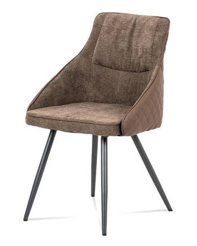 Jídelní židle DCH-202 LAN2, lanýžová látka+ekokůže/kov šedý