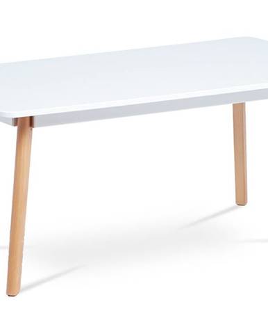 Konferenční stolek 110x55 cm, bílá matná MDF, masiv buk ACT-666 WT
