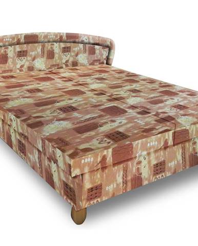 Čalouněná postel PAVLA 180x200 cm, hnědá látka
