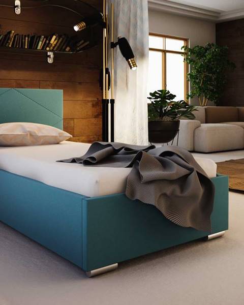 Smartshop Čalouněná postel SOFIE 5 80X200 cm, modrá látka