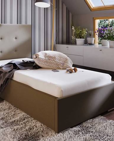 Čalouněná postel SOFIE 1 80X200 cm, hnědá látka