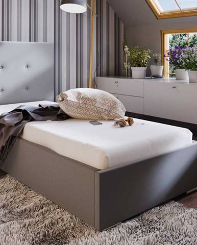 Čalouněná postel SOFIE 1 90x200 cm, béžová látka