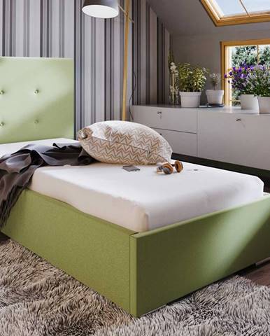 Čalouněná postel SOFIE 1 90x200 cm, zelená látka