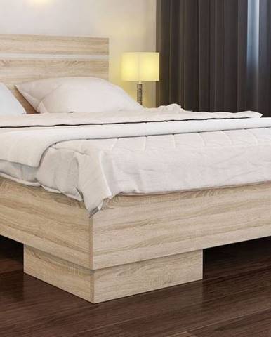 VISTA postel 160x200 cm s roštem, dub sonoma