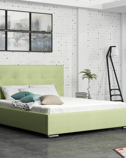 Smartshop Čalouněná postel SOFIE 1 140x200 cm, zelená látka