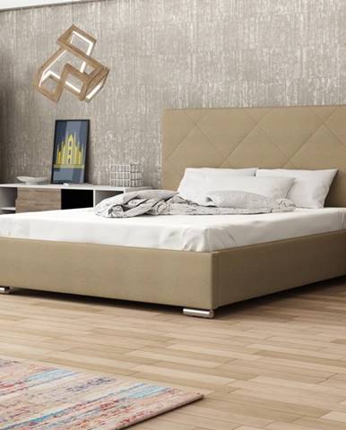 Čalouněná postel SOFIE 5 160x200 cm, béžová látka